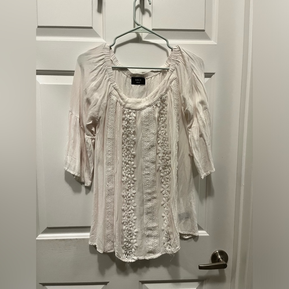 VICI Boho Embroidered Blouse – Sweet & Stylish ✨
